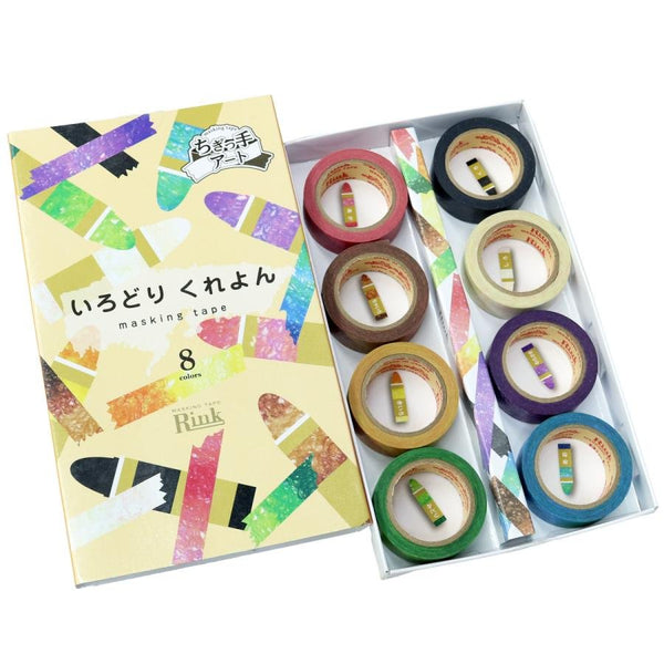 Rinrei Rink Masking Tape Colorful Craft Washi Tape 8 Colors