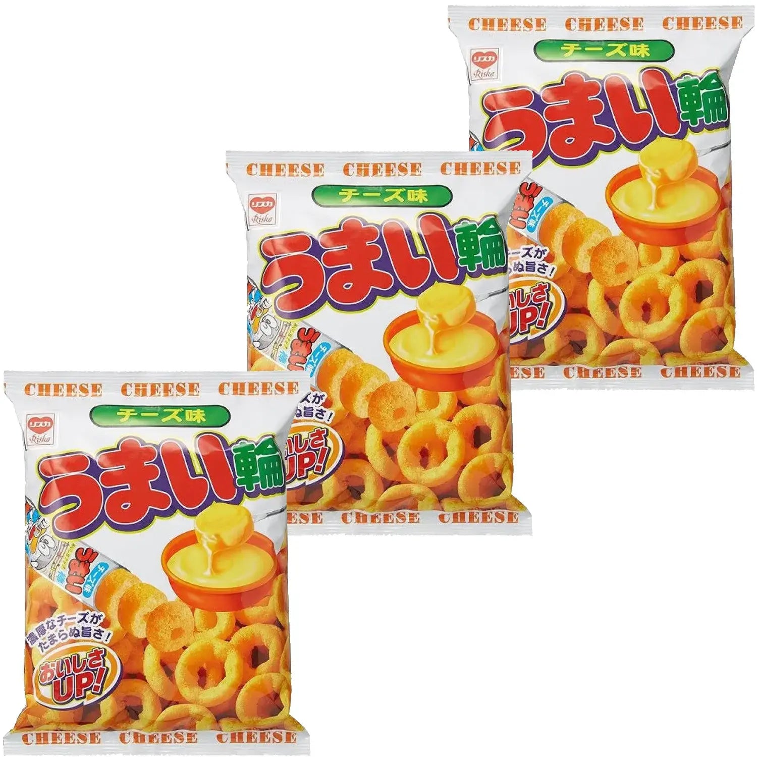 Yaokin Umaiwa Cheese Flavored Corn Puff Rings 75g (Pack of 3)
