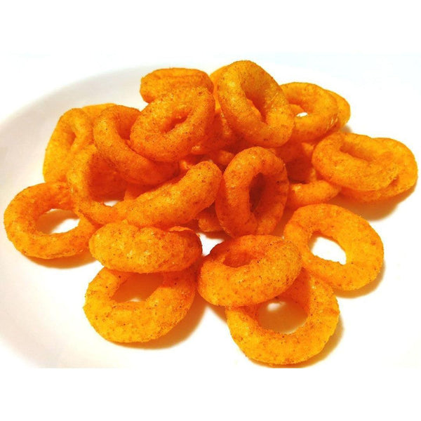 Yaokin Umaiwa Mentai Spicy Cod Roe Corn Puff Rings 75g (Pack of 3)